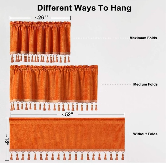 4 Double-Sided Chenille Window Valances - Picture 2 of 3